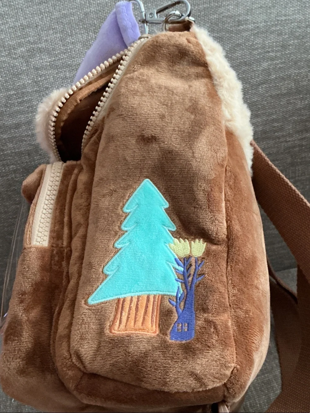 The Monsters Plush Faux-Fur Brown Kids Backpack